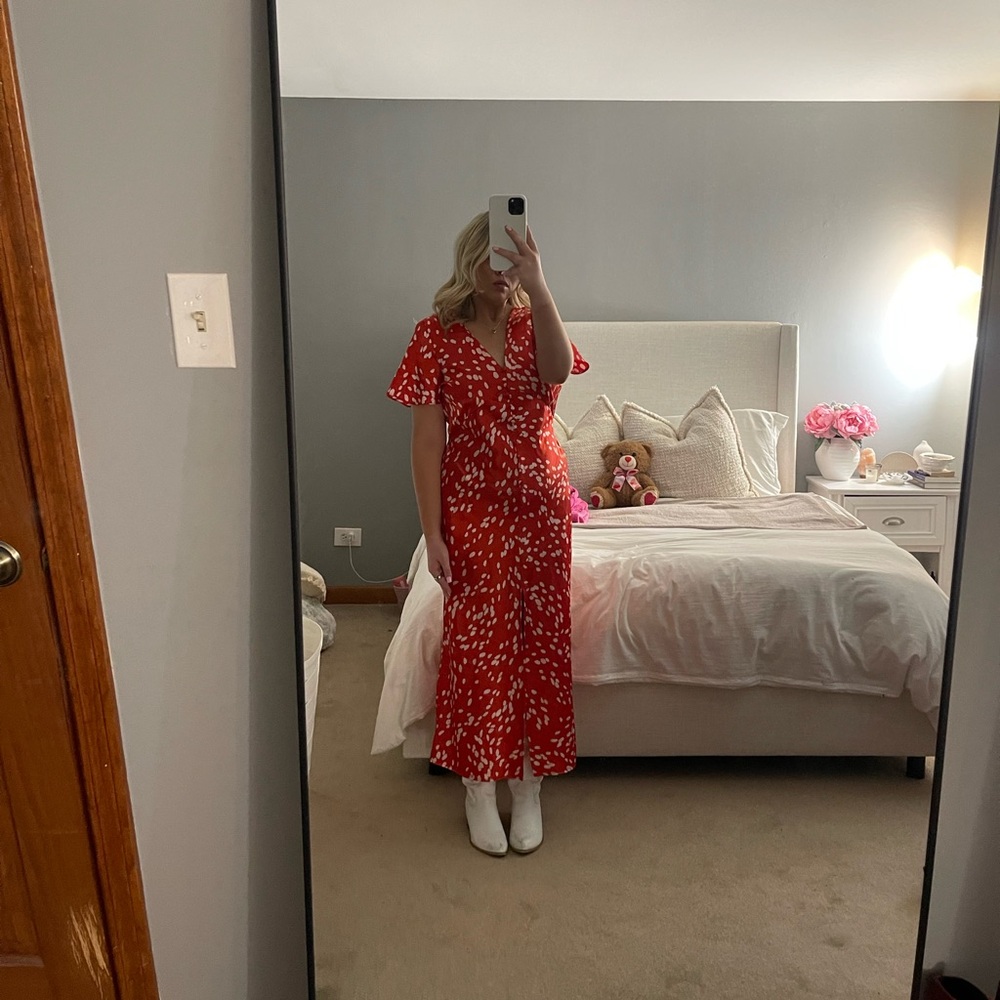red speckled dress from top shop